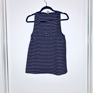 J. Crew Twyla Silk Top (Navy/White, size 6)